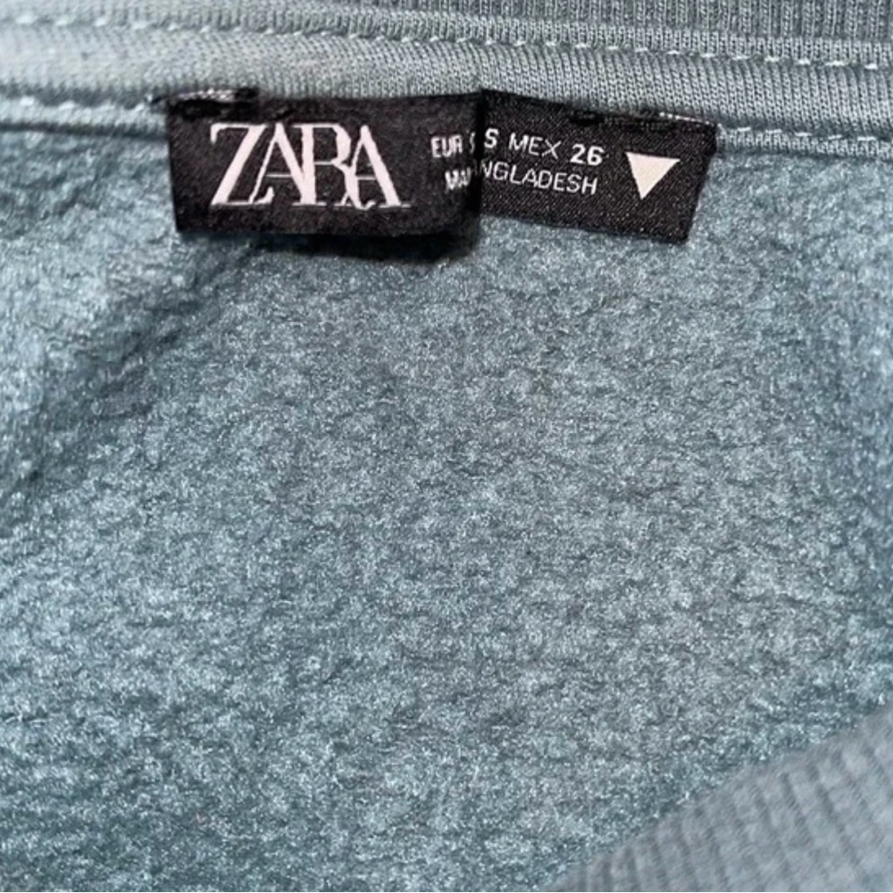 Zara Teal Cropped Sweatshirt - Picture 4 of 4
